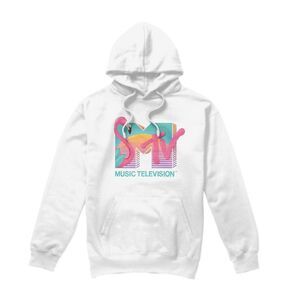 MTV Mens Flamingo Logo Hoodie / White